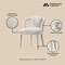 Manhattan Comfort 5-Piece Hathaway 47.24 Round Dining Set in Natural with 4 Palmer Dining Armchairs in Ivory 4-DT03DC088AR-NAIV - alternate 6
